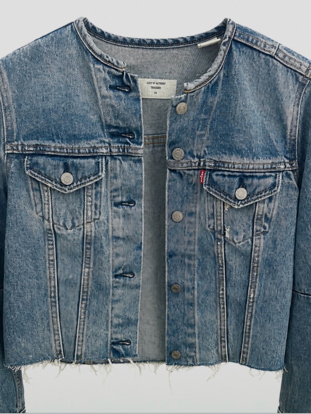 Levi's Blue Cropped Denim Jean Jacket